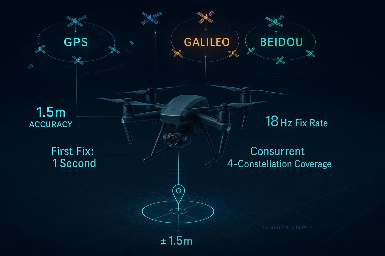 GNSS module for drones