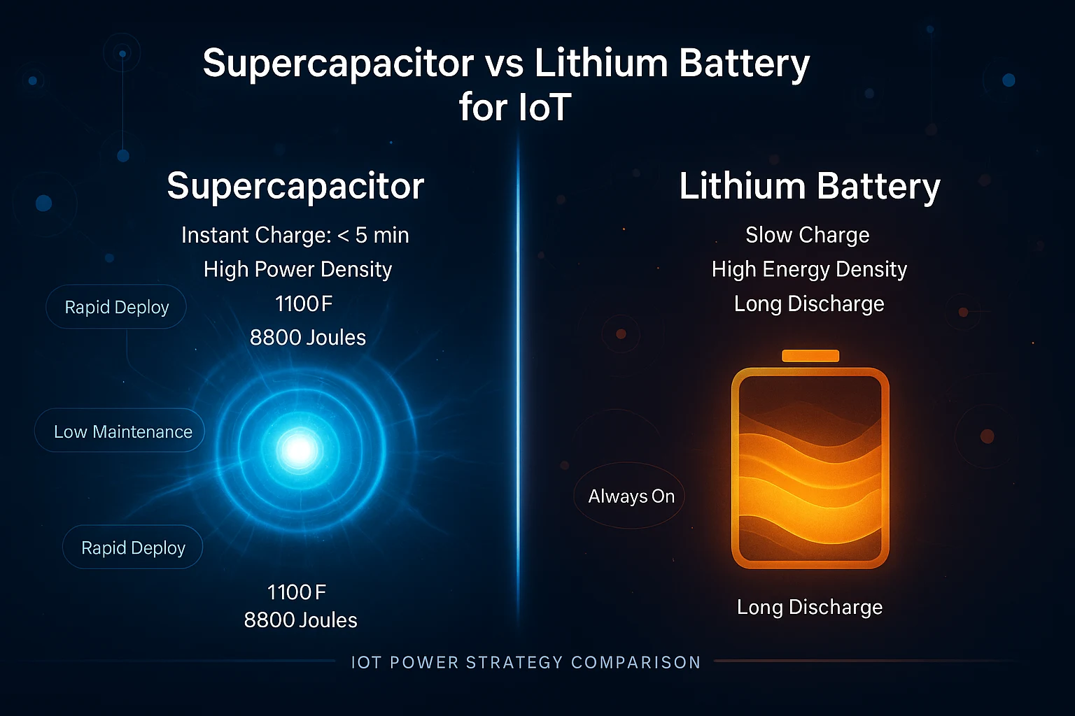 supercapacitor vs lithium battery IoT