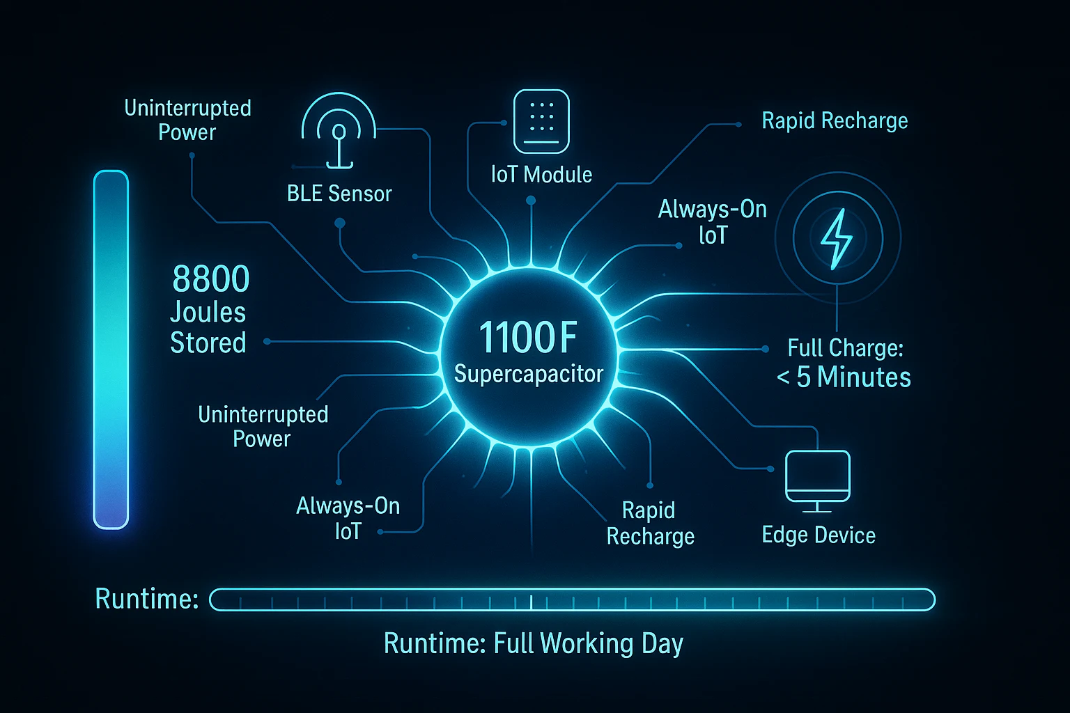 supercapacitor IoT power solution