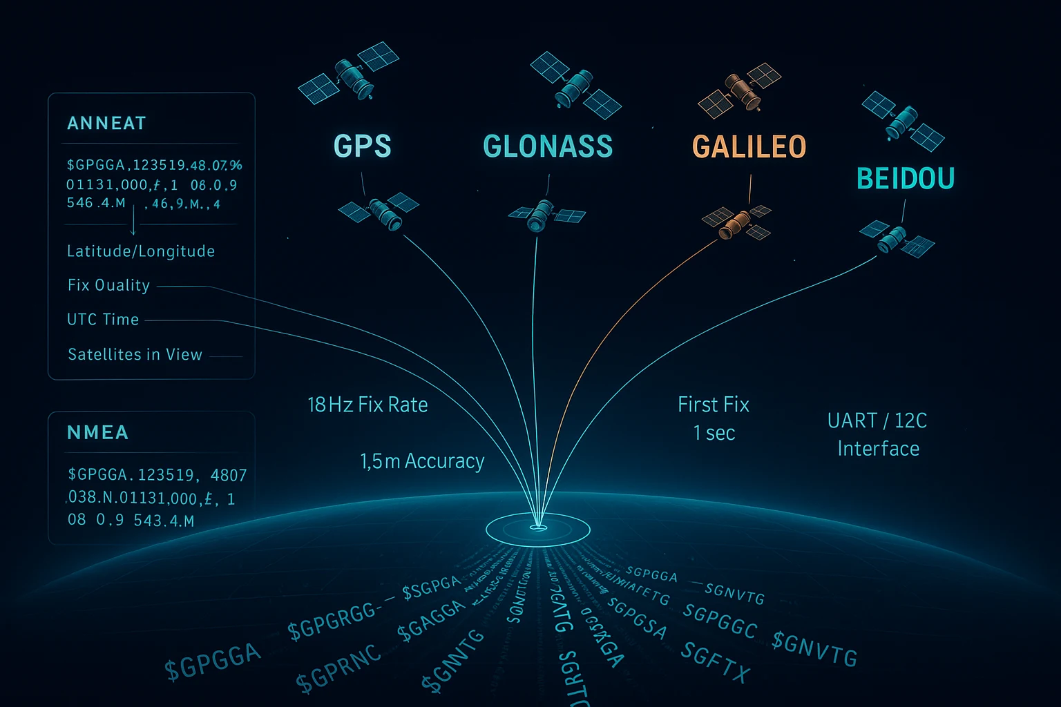 GNSS module NMEA output