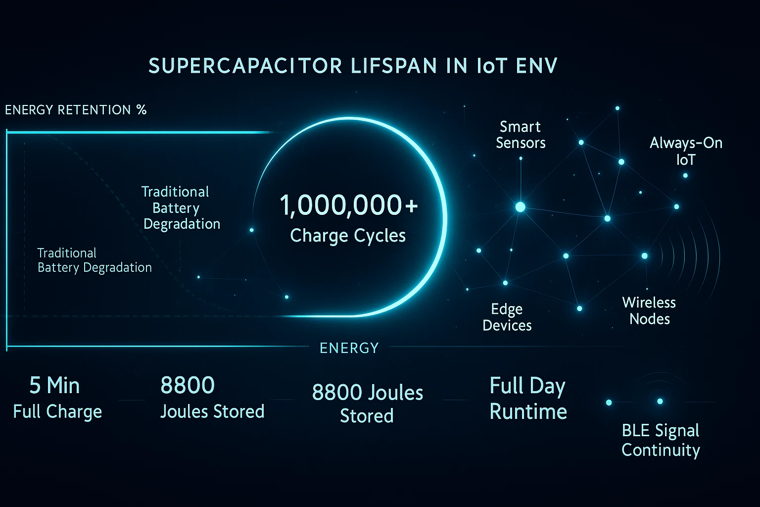 supercapacitor lifespan IoT