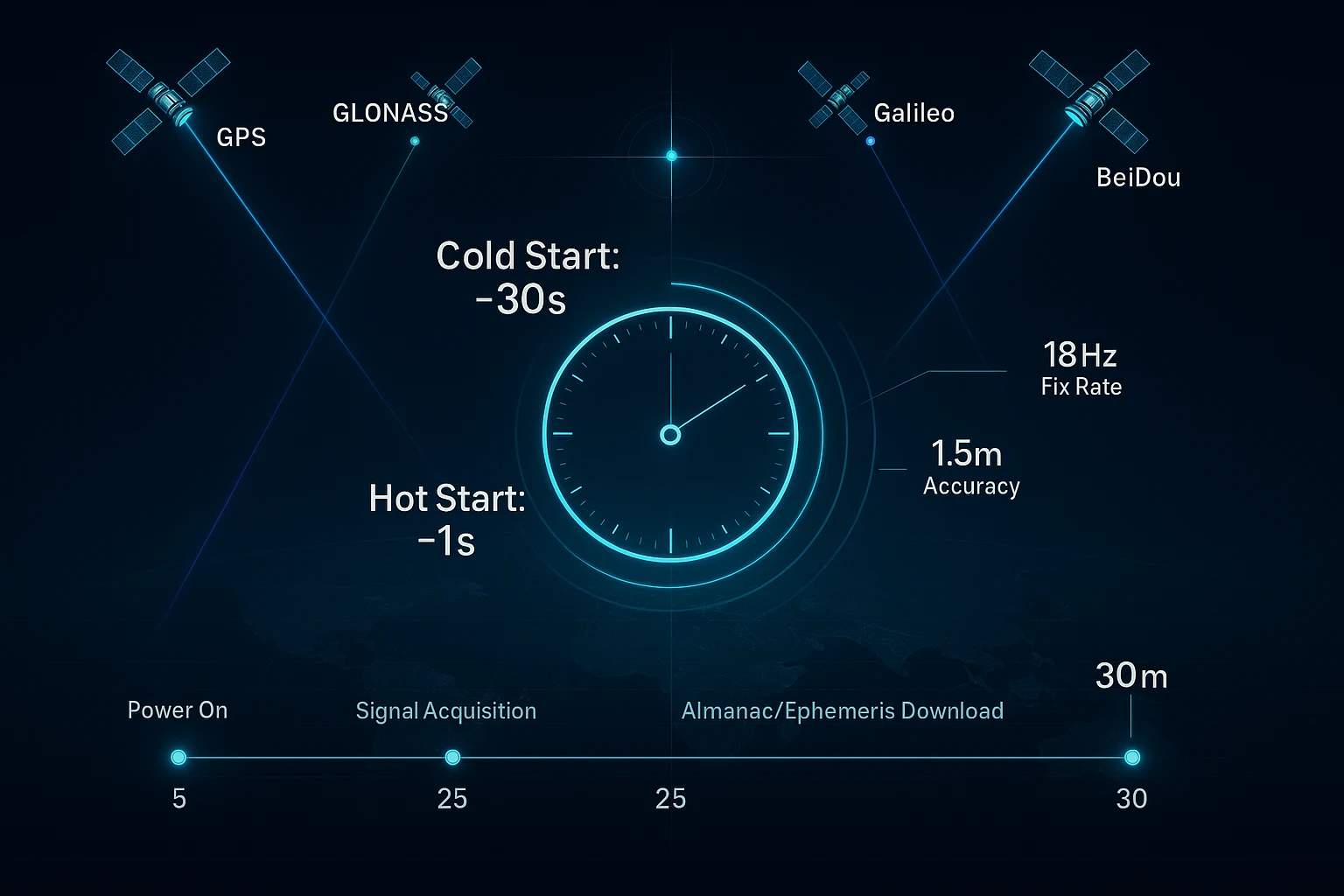 GPS module cold start time