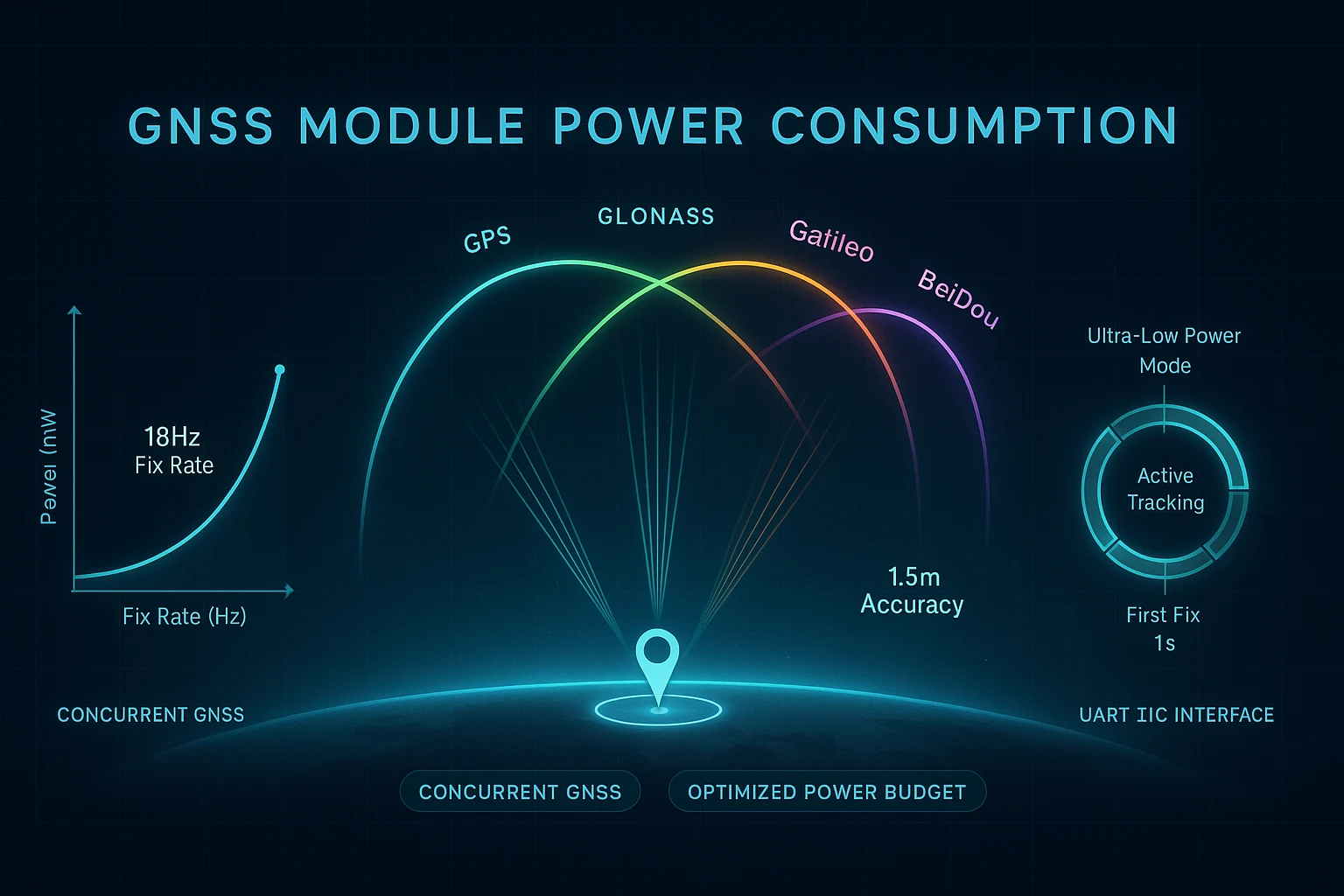 GNSS module power consumption