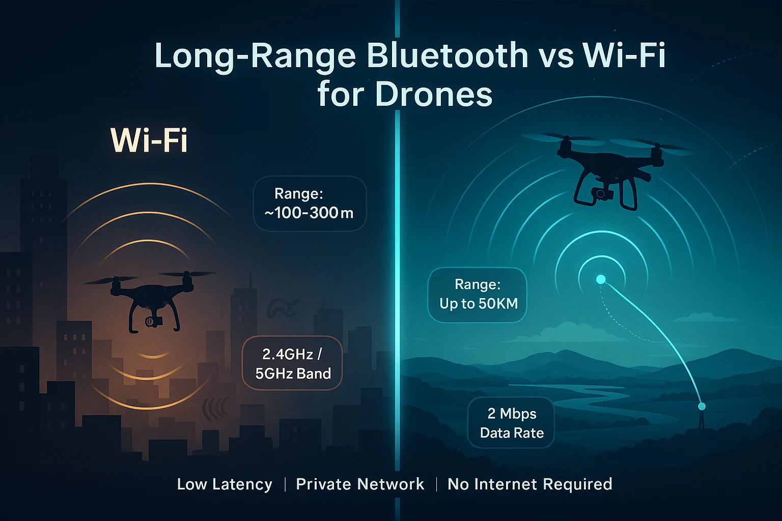long range bluetooth vs wifi for drones