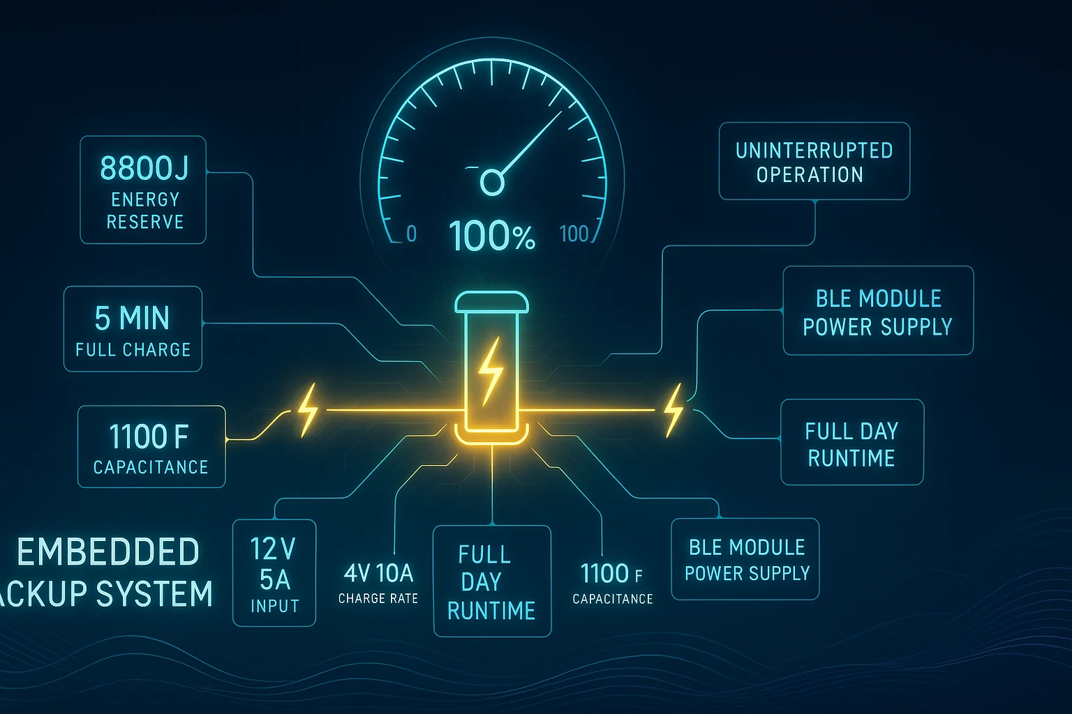 battery backup module embedded