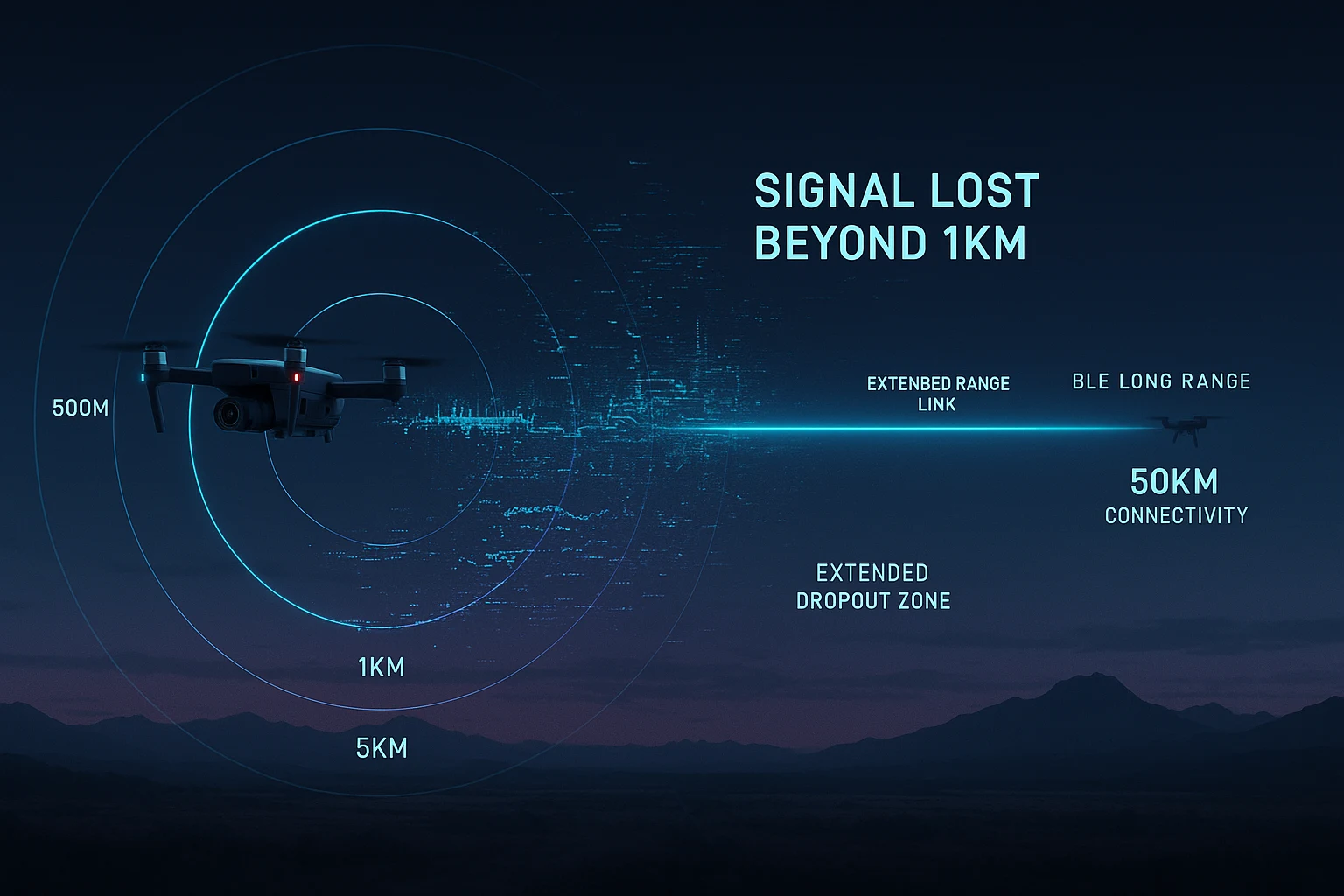 drone signal loss beyond 1km
