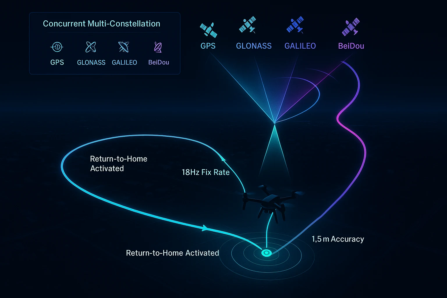 drone return to home GPS module